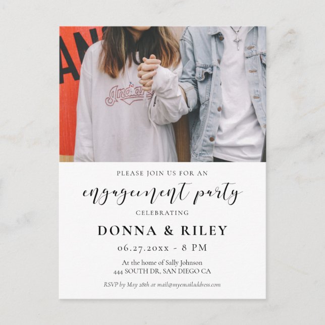 Elegante invitación para la foto de la fiesta de c (Anverso)