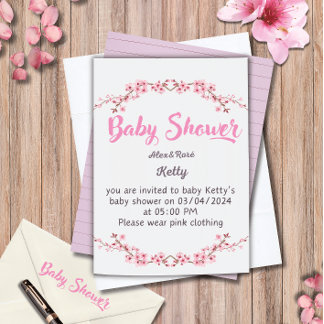 Elegante invitación para un Baby Shower Chica
