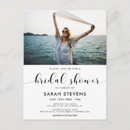 Elegante invitación para una ducha de novia con fo