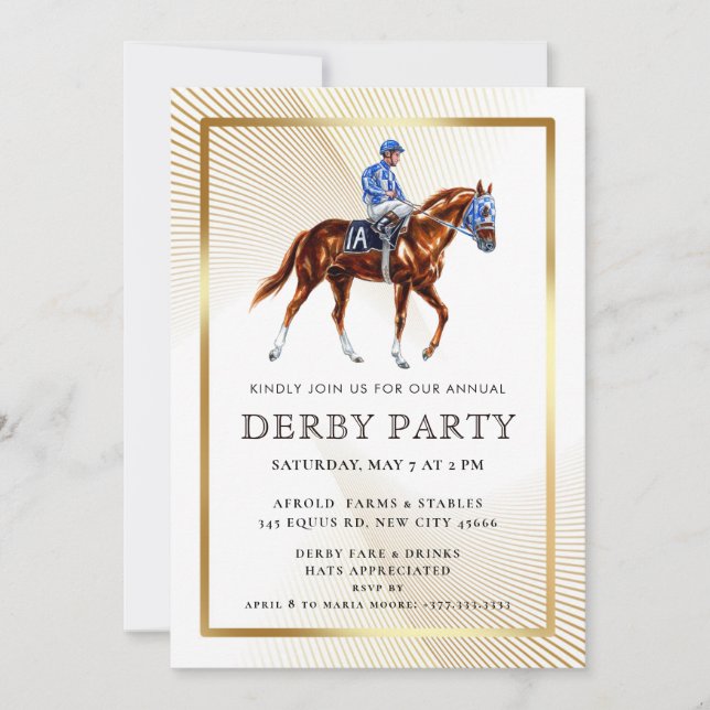 Elegante invitación para una fiesta del Derby de K (Anverso)
