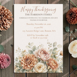 Elegante Invitación Personalizada de Acción de Gra