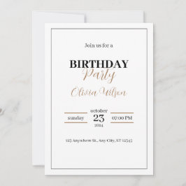 Elegante invitación personalizada de fiesta de cum