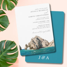Elegante invitación Personalizado de Cabo Boda