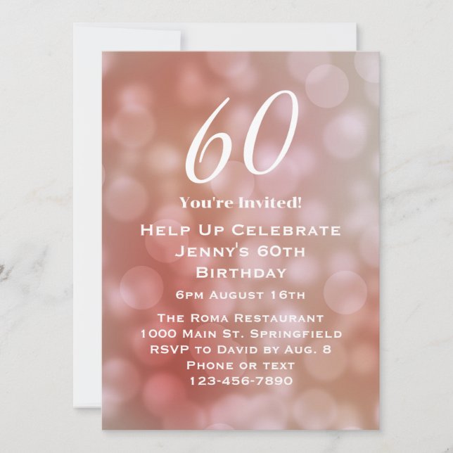 Elegante invitación por su cumpleaños número 60 (Anverso)