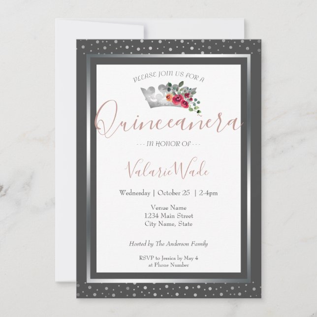 Elegante invitación presupuestaria de la Corona de (Anverso)