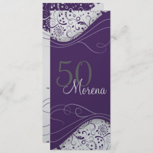 Elegante invitación púrpura