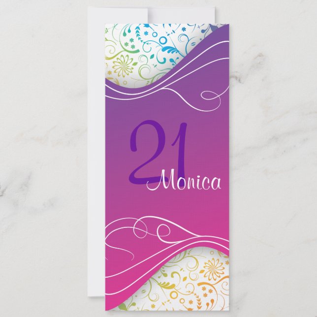 Elegante invitación rosa (Anverso)