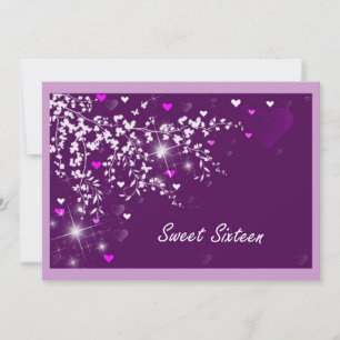 Elegante invitación rosa y malva dieciséis