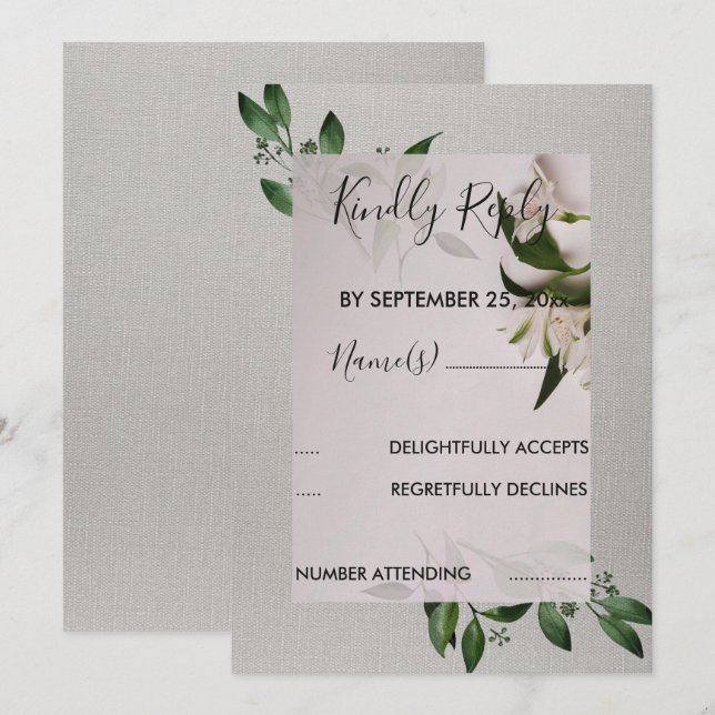 Elegante invitación RSVP (Anverso / Reverso)