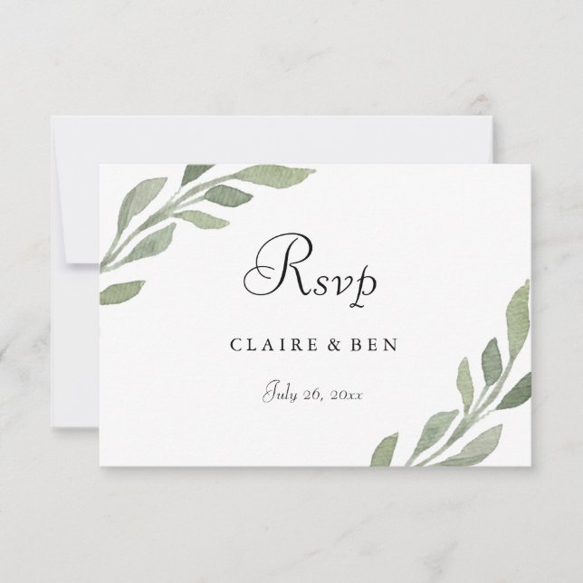 Elegante Invitación RSVP a la celebración de bodas (Anverso)
