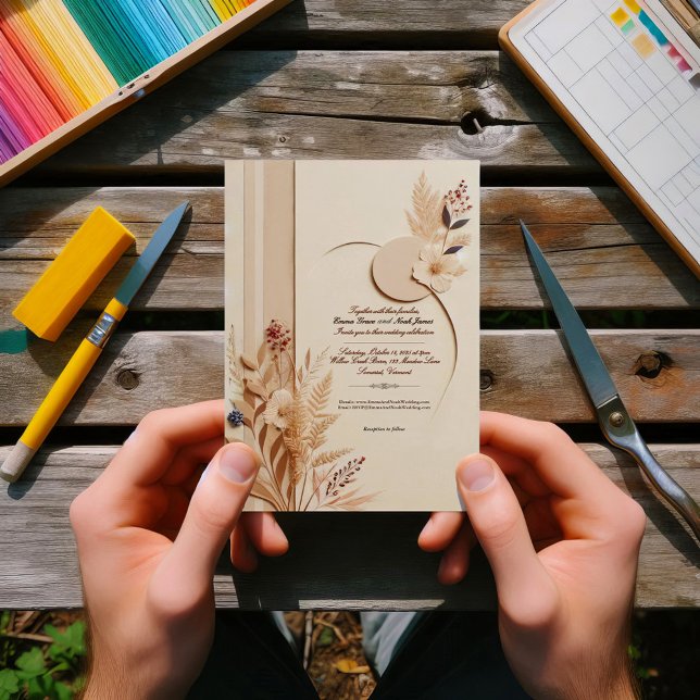 Elegante invitación rústica a la boda botánica (Subido por el creador)