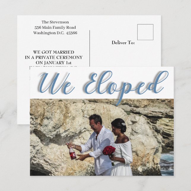 Elegante Invitación sencilla de diseño de fotograf (Anverso / Reverso)