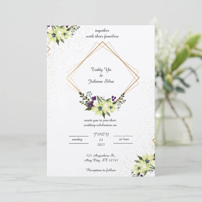 Elegante invitación simple  (Anverso de pie)