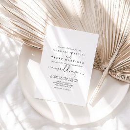 Elegante Invitación simple a la boda de caligrafía
