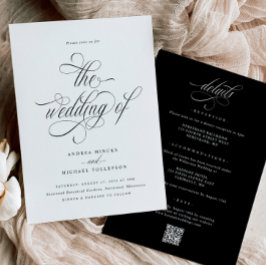 Elegante invitación todo en una boda con detalles