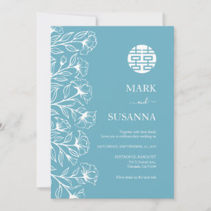 Elegante invitación tradicional a la boda china