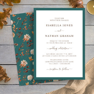 Elegante invitación Verde azulada a la boda de oto