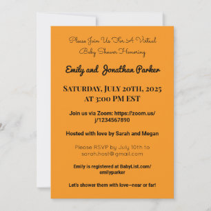 Elegante invitación virtual de Baby Shower