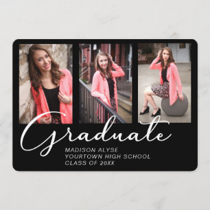 Elegante Invitación Virtual de Graduación 3 Fotos
