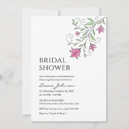 Elegante invitaciones a ducha de novia botánica ro