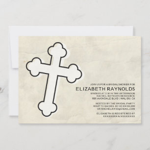 Elegante Invitaciones a ducha de novia cruzada de 