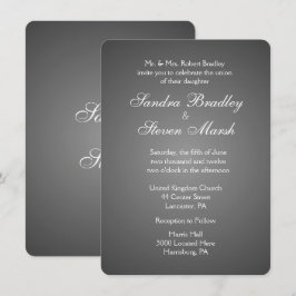 Elegante Invitaciones a la Boda Plata Oscura