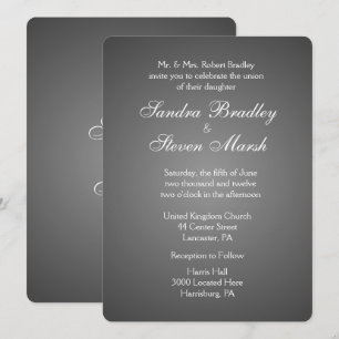 Elegante Invitaciones a la Boda Plata Oscura