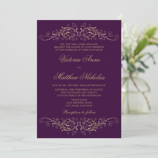 Elegante Invitaciones a la planta de huevos de Dam (Anverso de pie)