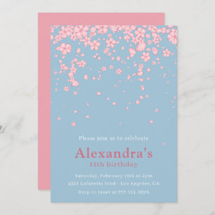 Elegante invitaciones de 11 años Floral Pink