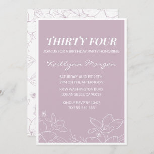 Elegante invitaciones de 34 años de Floral Moderna