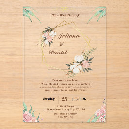 Elegante Invitaciones de Boda Araílica Transparent
