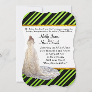 Elegante Invitaciones de boda de ropa de novia