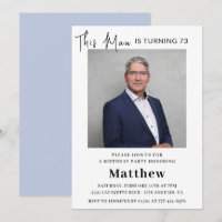 Elegante invitaciones de cumpleaños 73 Hombres Fot