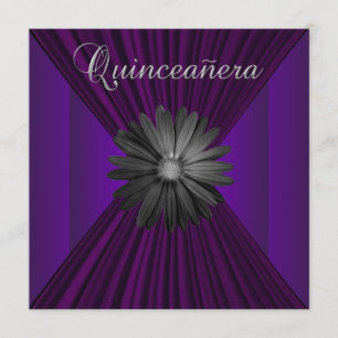 Elegante invitaciones de Daisy Quinceanera Black P