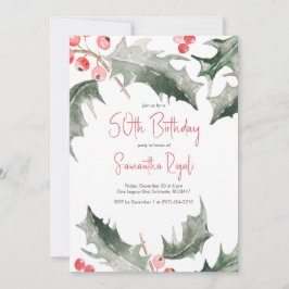 Elegante Invitaciones de Invierno a los 50 Años