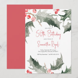 Elegante Invitaciones de Invierno a los 50 Años