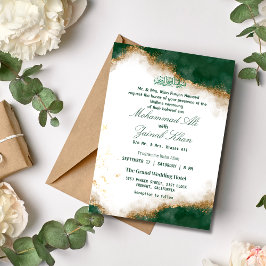 Elegante invitaciones de Valima verde esmeralda