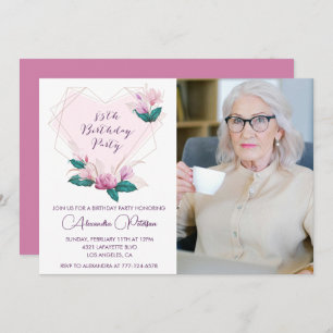 Elegante invitaciones por 85 años Floral Photo