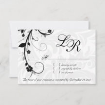 Elegante izquierda RSVP Boda Tarjeta de respuesta 