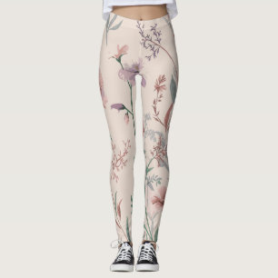 Elegante Jardín Botánico Impresión Floral Leggings