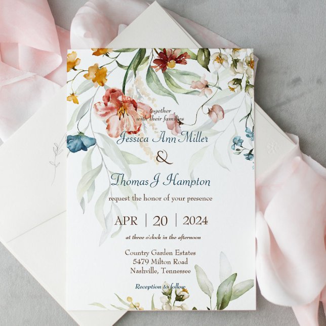 Elegante Jardín de primavera Invitación a la boda  (Subido por el creador)