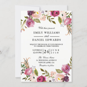 Elegante Jardín Invitación a la Boda Floral
