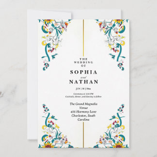 Elegante Jardín Romance Wedding Invitación