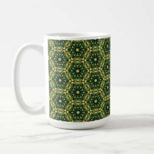 Elegante jarra geométrica de oro verde oscuro