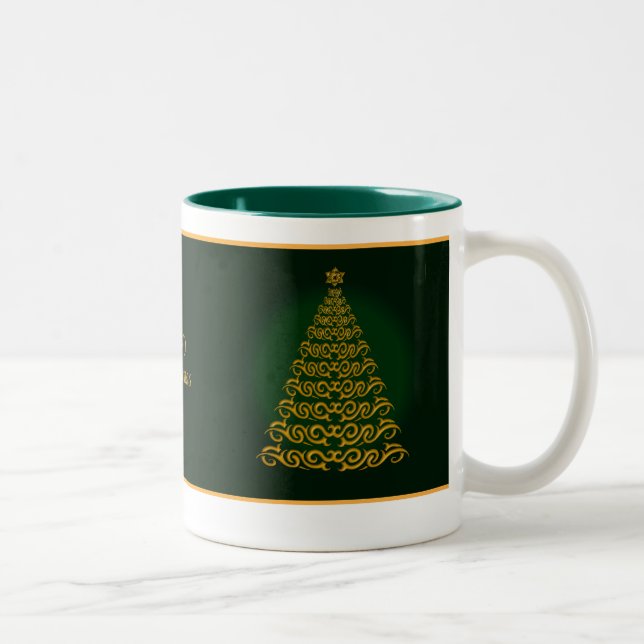 Elegante jarra verde de árbol de Navidad (Derecha)