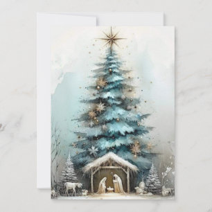 Elegante Jesús Bebé Natividad Acuarela Navidad