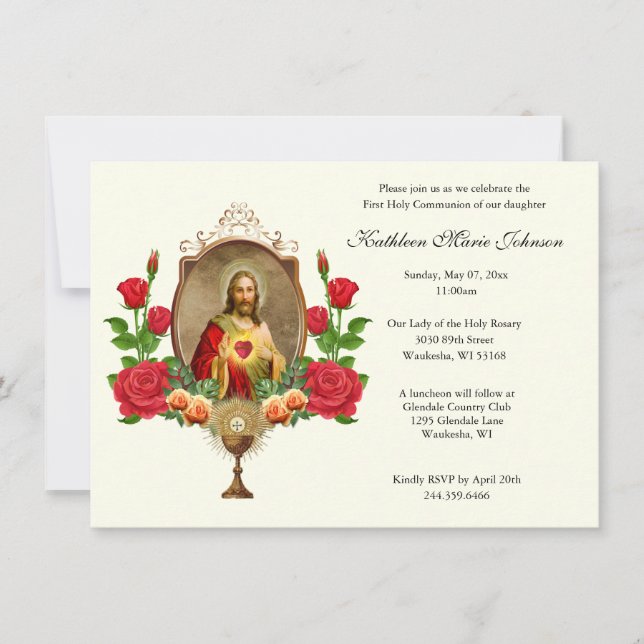 Elegante Jesús Primeras Invitaciones Comunistas (Anverso)