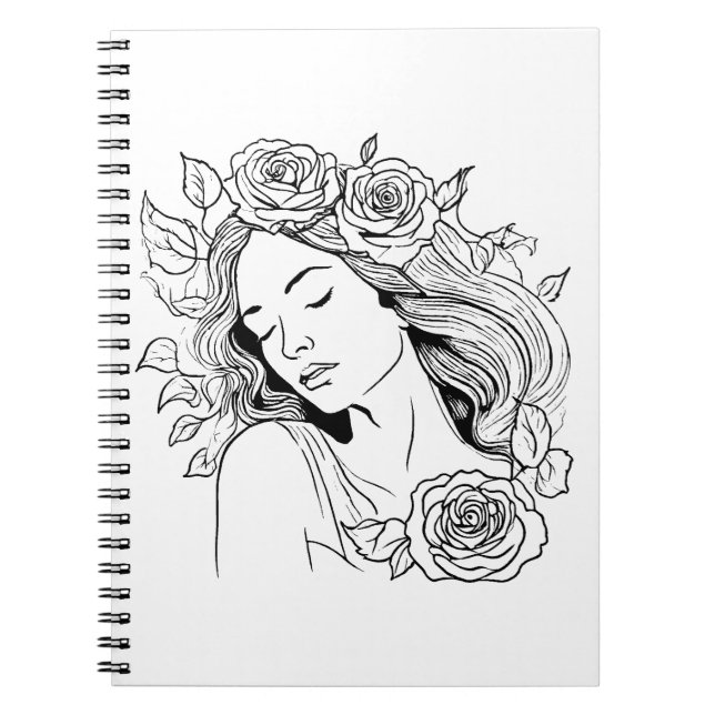 Elegante joven dama mujer cuaderno abstracto (Frente)