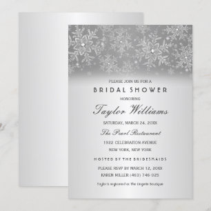 Elegante joya de plata Invitación para Bridal Show