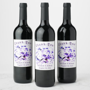 Elegante juego de etiquetas violetas de comida y b